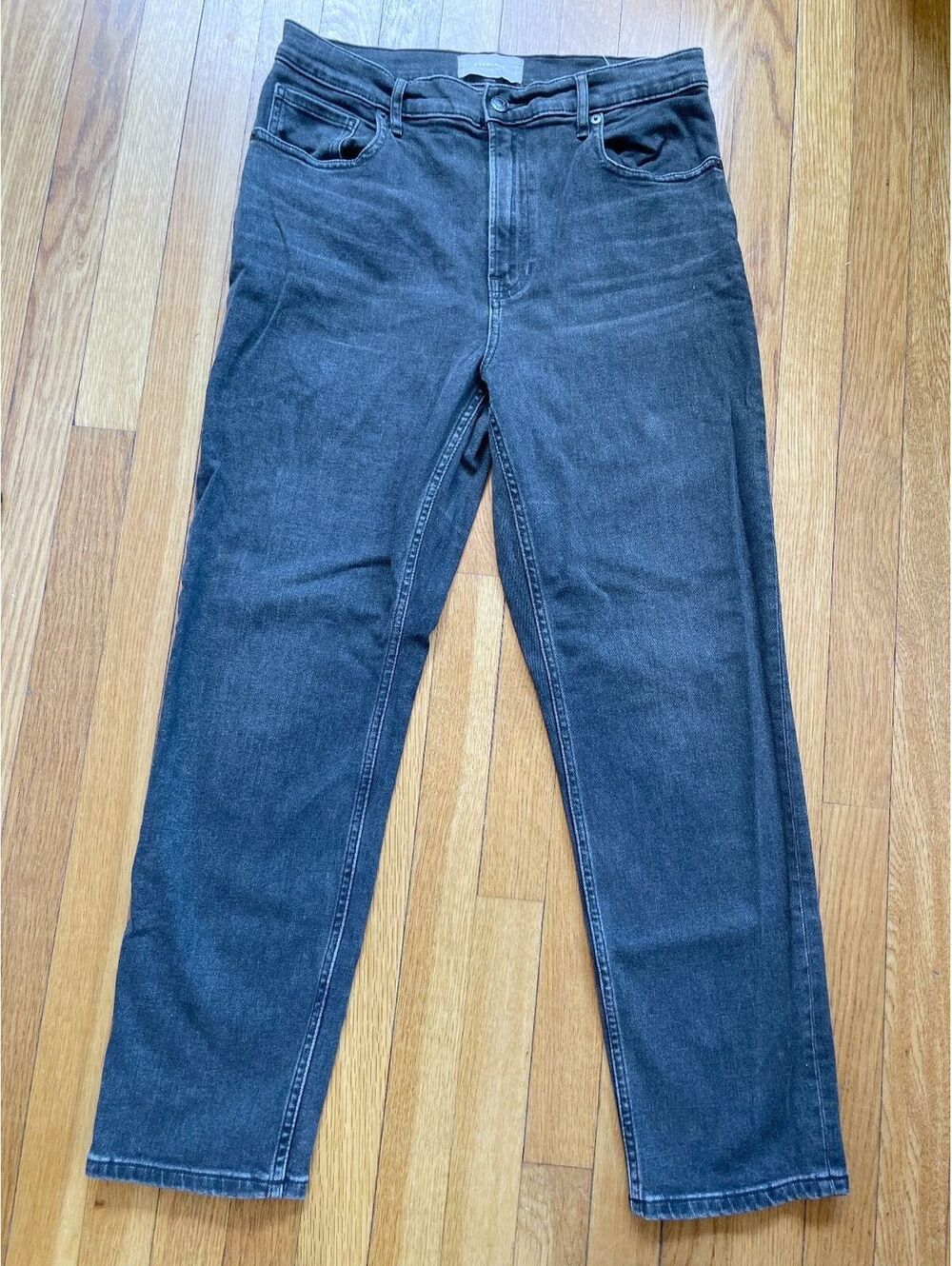 Everlane Cheeky Jean 31 Washed Black High Rise Straight 90s Minimalist Grunge